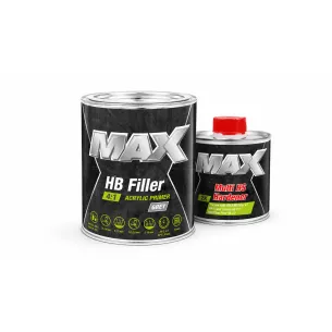 Грунт-наповнювач акриловий 2K HS MAX HB Filler 4:1 1л+0,25л Сірий  у комплекті з затверджувачем