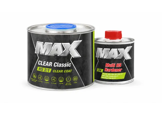 Безбарвний лак MAX Clear Classic 2K HS 2:1 0,5 л + 0,25 л у комплекті з затверджувачем заказати