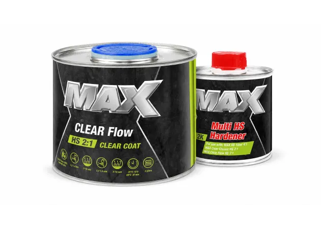 Безбарвний лак MAX Clear Flow 2K HS 2:1 0,5 л + 0,25 л у комплекті з затвердником заказати